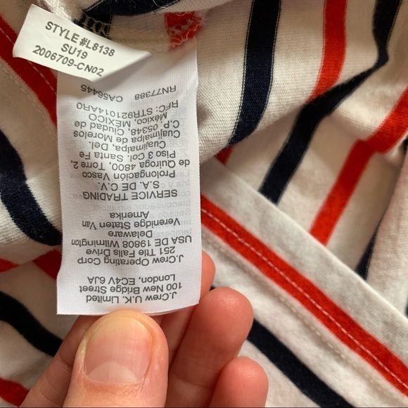 J. Crew Red, White, and Blue Striped Cropped T-Shirt - Picture 3 of 6